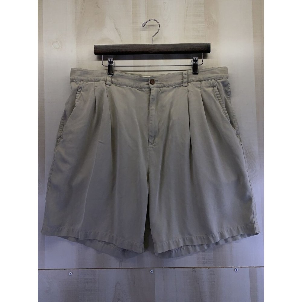 Joseph & Feiss 100% Silk Beige Pleated Front Mens Shorts Sz 42-6309
